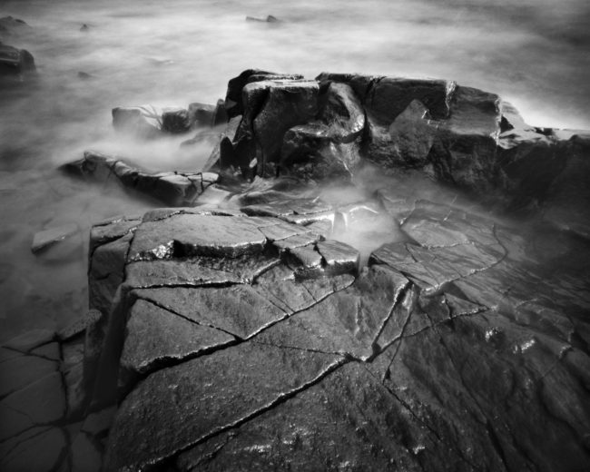 Rock Fracture - pinhole camera photograph, Lake Superior